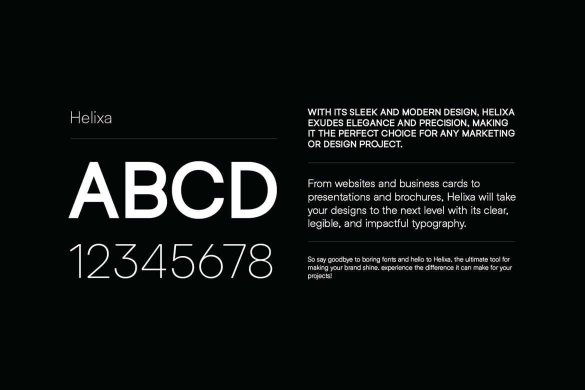 تایپ فیس Helixa Clean و Modern Sans Serif