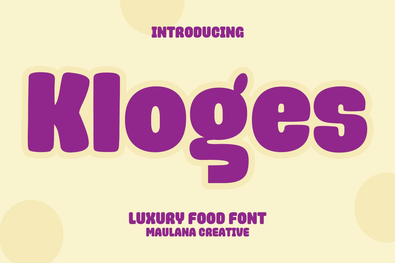 فونت غذای لوکس Kloges