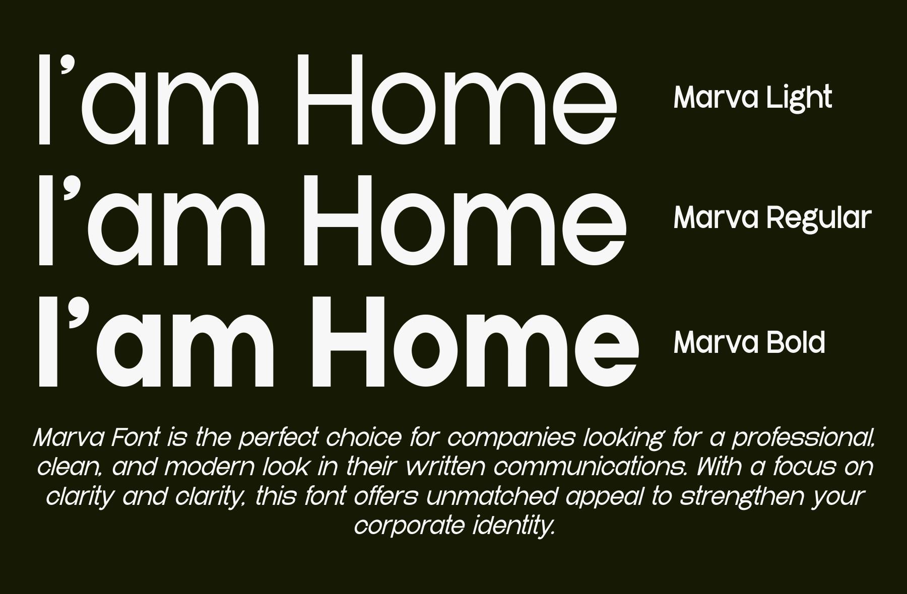 فونت Marva A Modern Sans Family