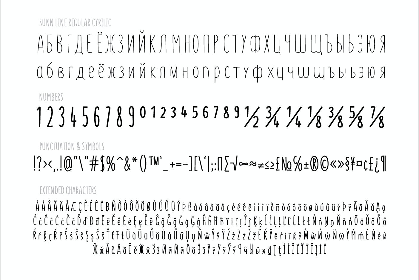 SUNN Line Extended Font