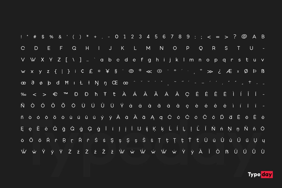 خانواده فونت لوگوی مدرن Typeday