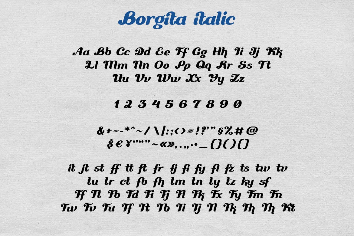فونت خط خطی Borgita Italic