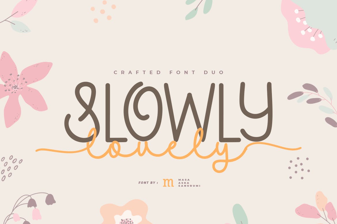 Slowly Lovely Duo A Crafted Duo Font
