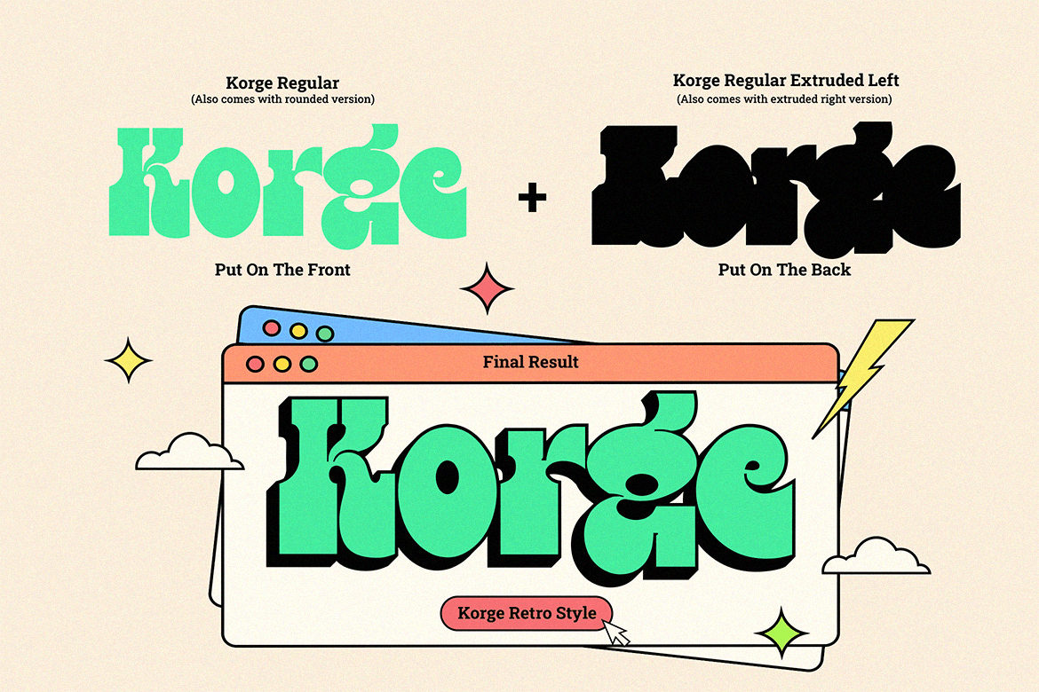 فونت لوگوی Korge Bold Slab Serif