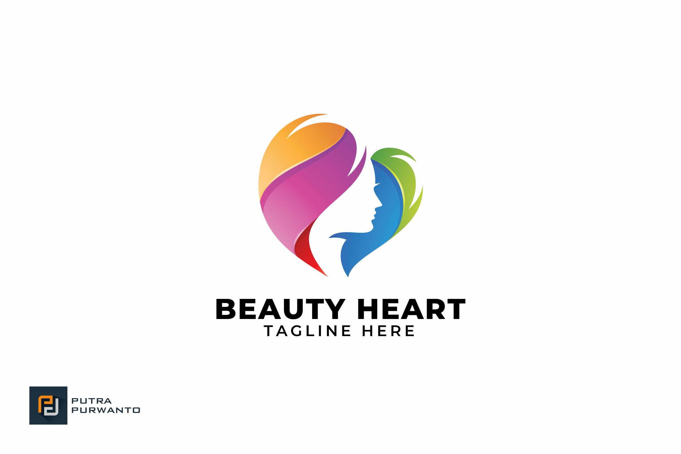 قالب لوگو قلب زیبایی