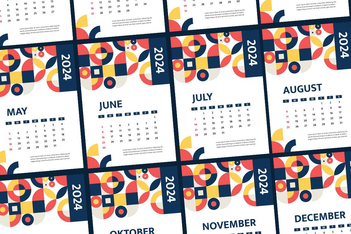 قالب Calendar Flyer Ai EPS 2024