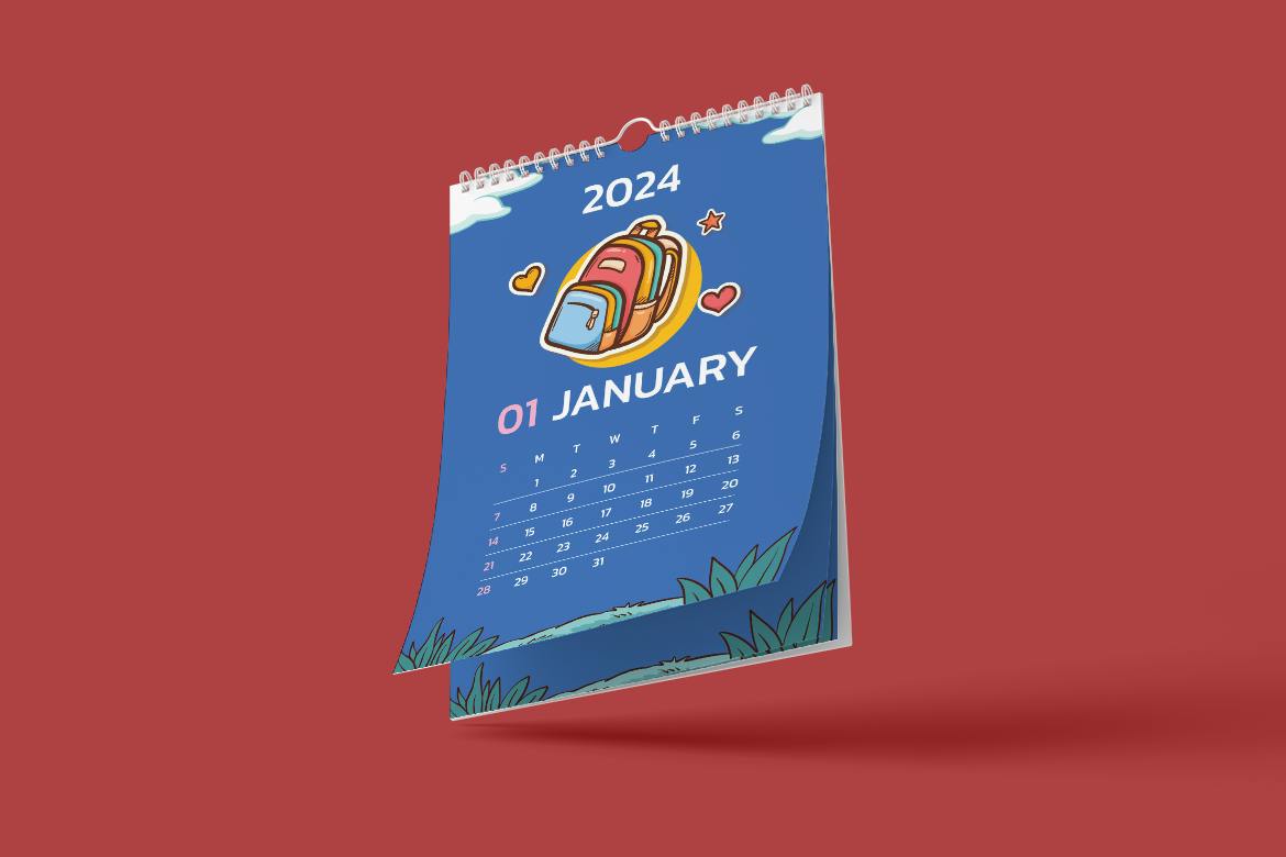 قالب Calendar Flyer Ai EPS 2024