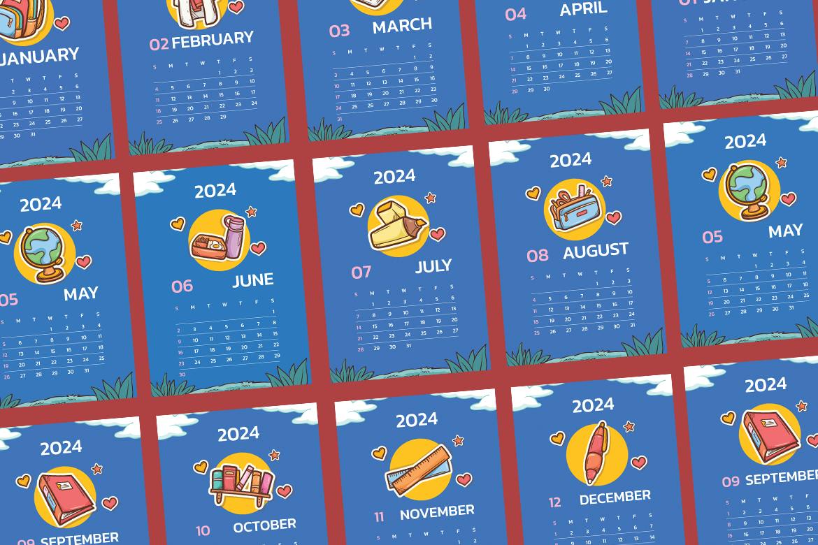 قالب Calendar Flyer Ai EPS 2024