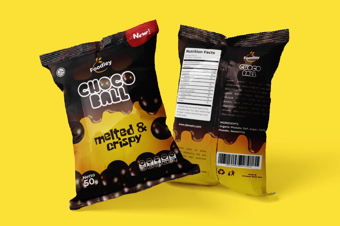 قالب بسته بندی اسنک توپ Choco