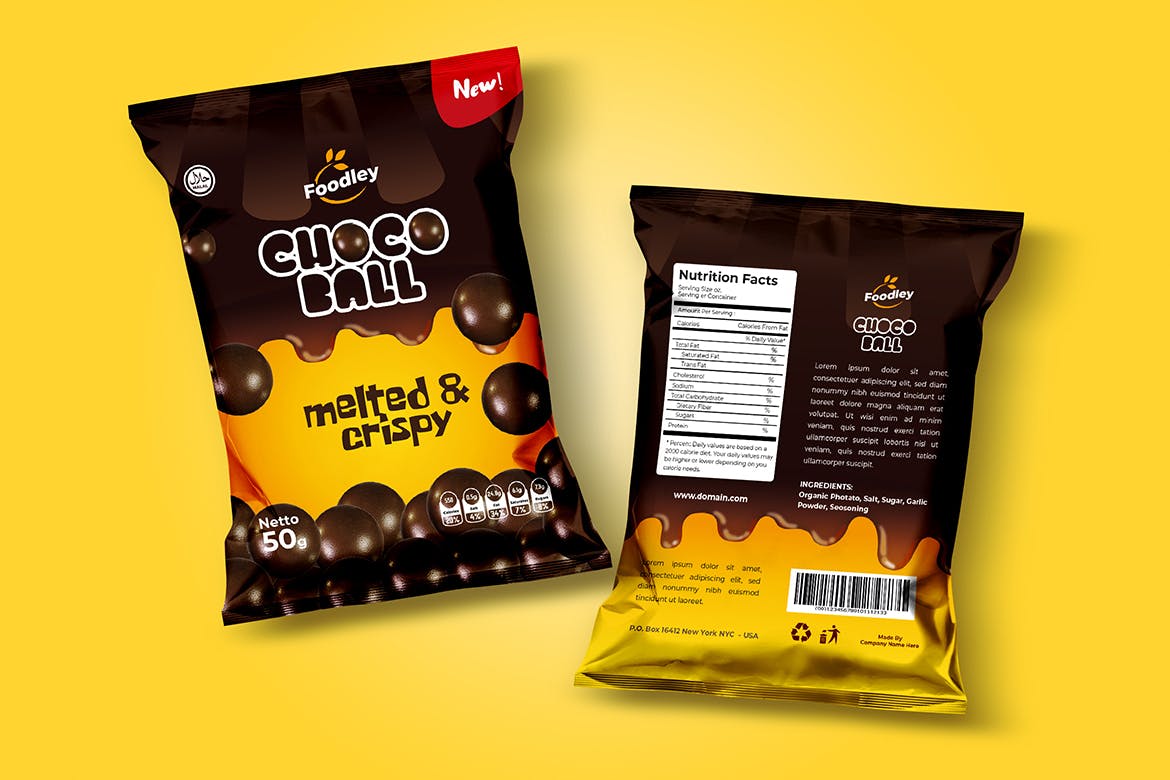 قالب بسته بندی اسنک توپ Choco