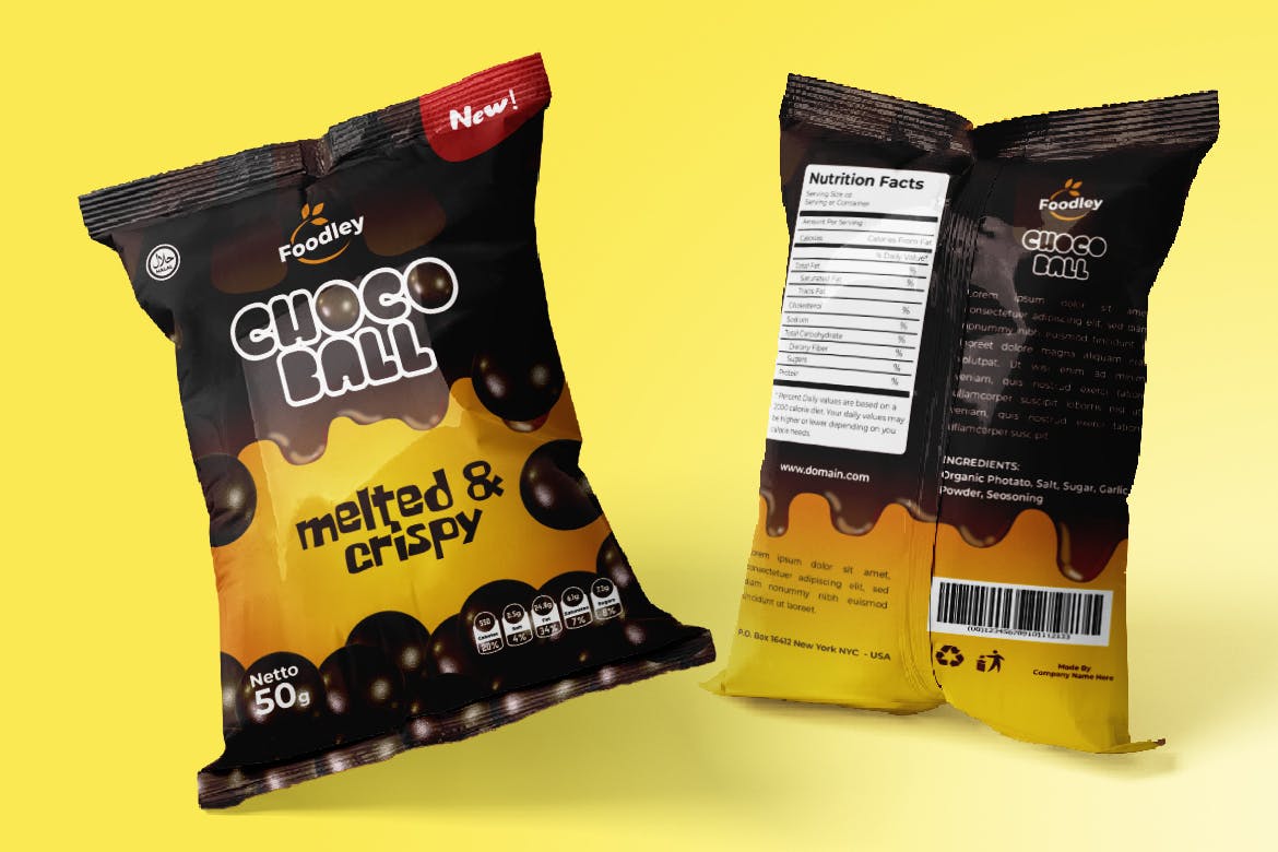 قالب بسته بندی اسنک توپ Choco