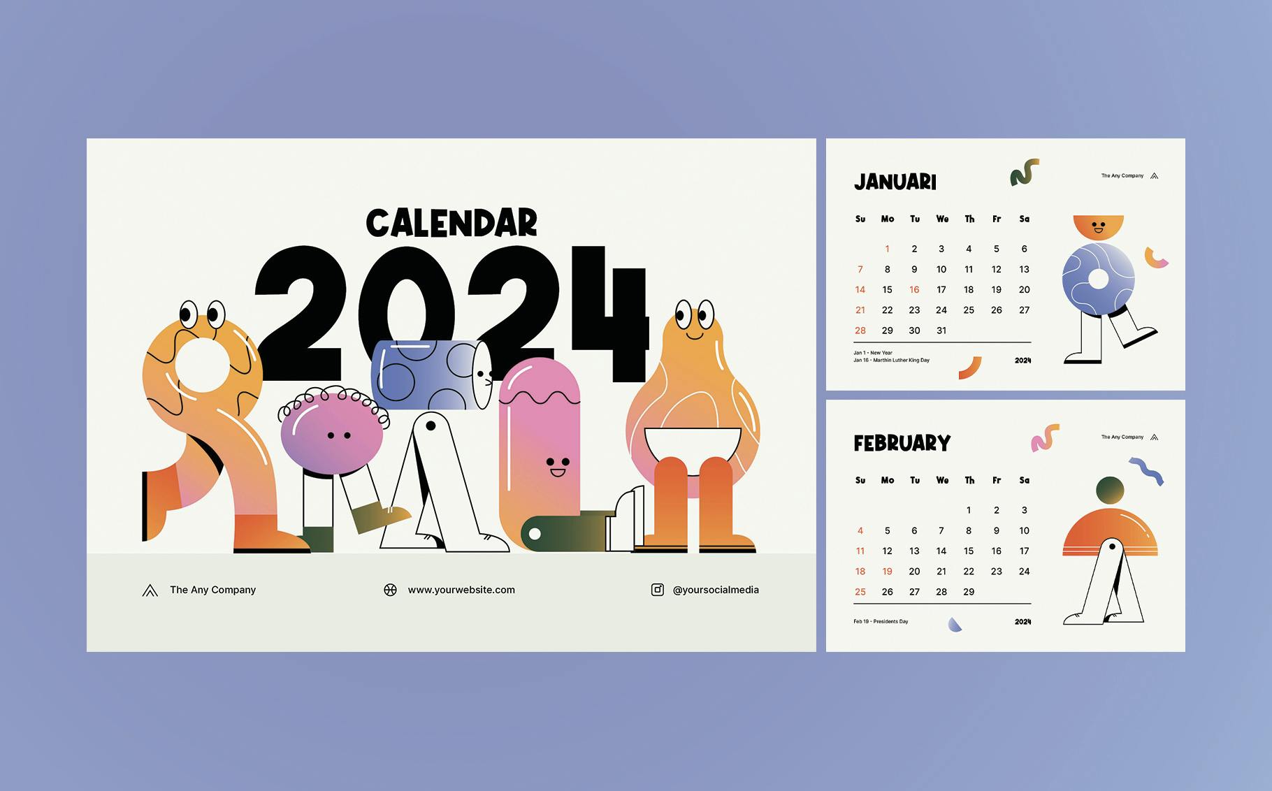 تقویم رومیزی Creative 2024