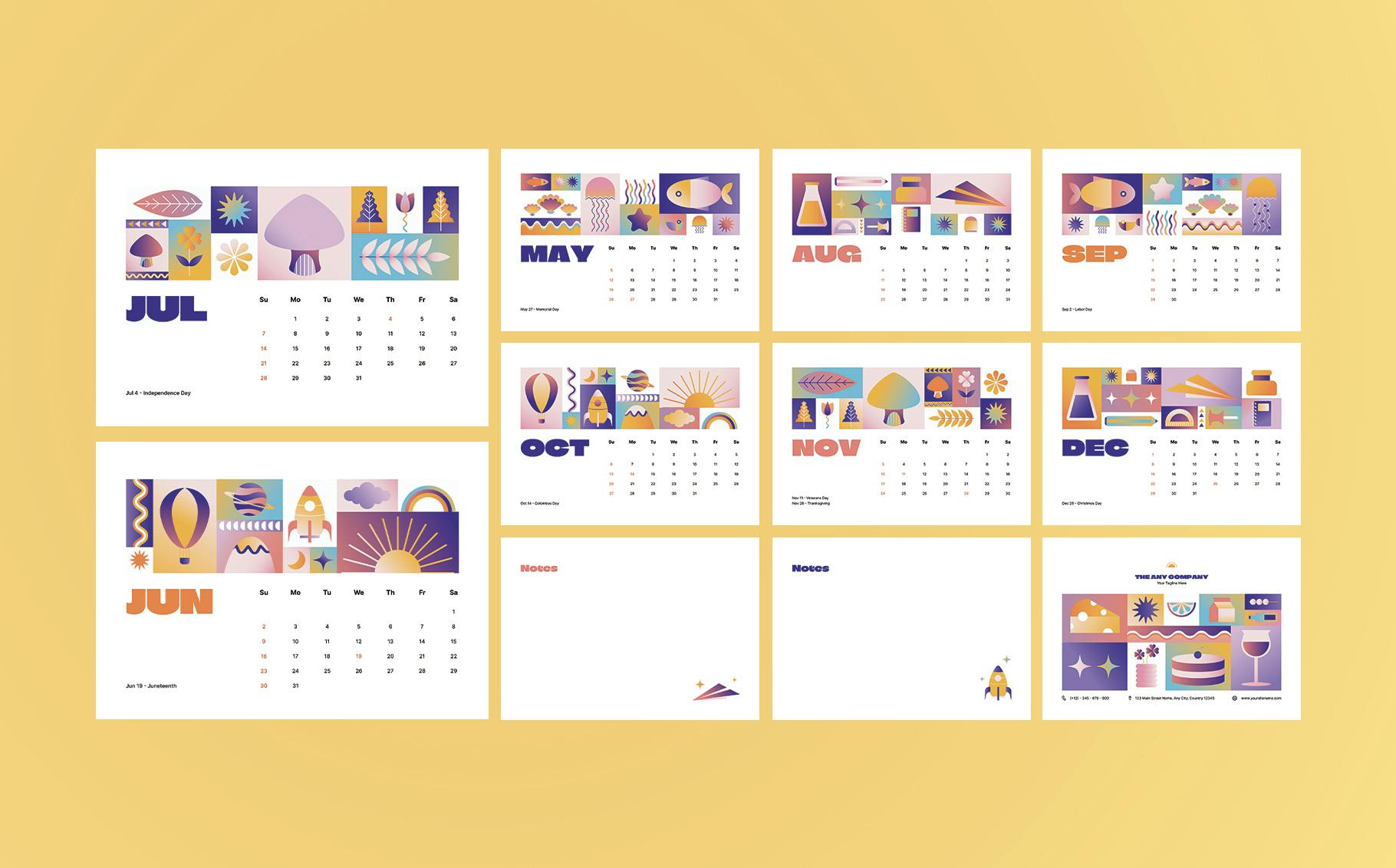 تقویم Creative Gradient 2024