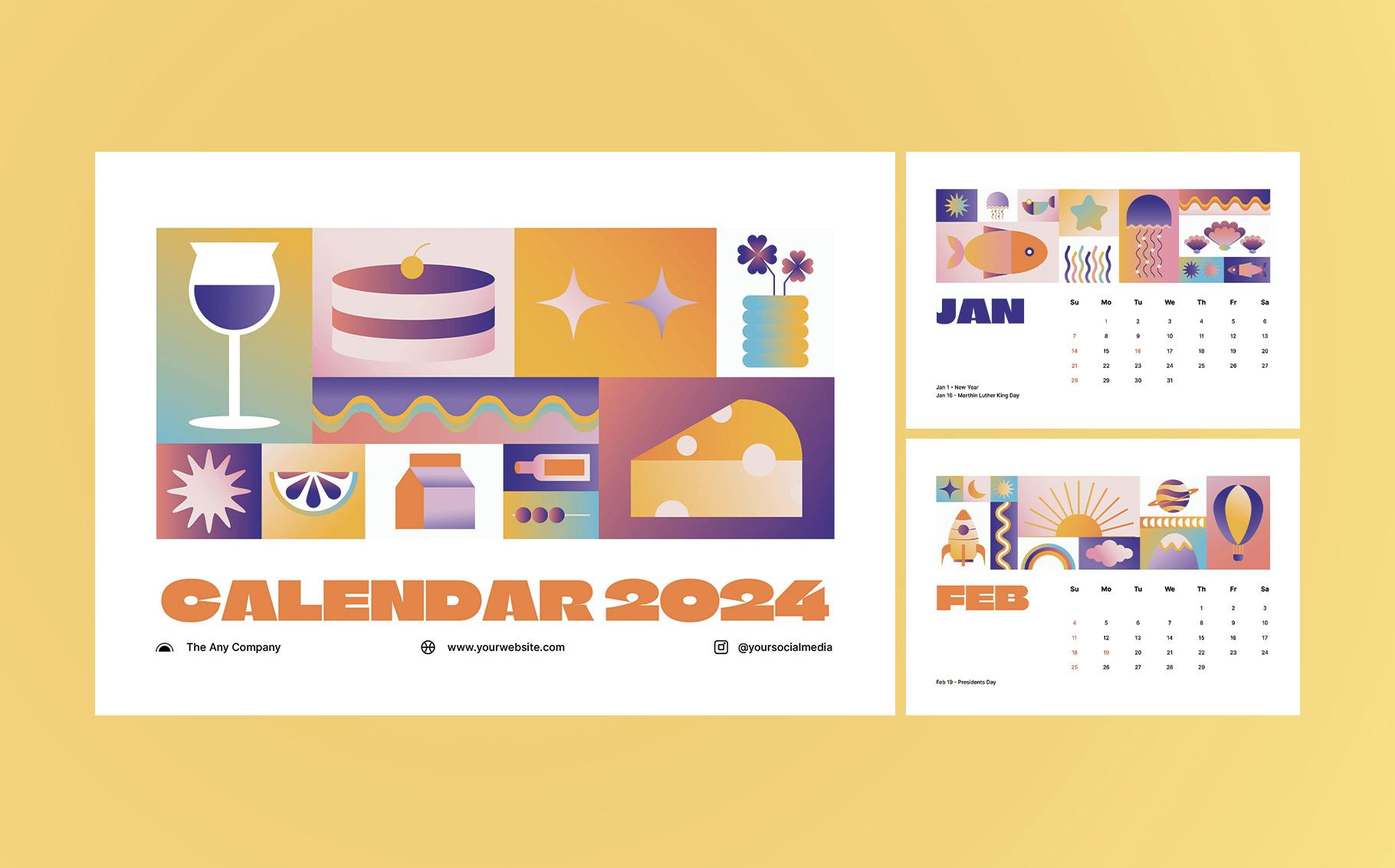 تقویم Creative Gradient 2024