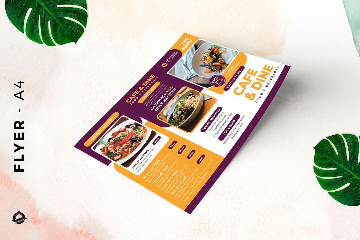 تبلیغ منوی Flyer Food