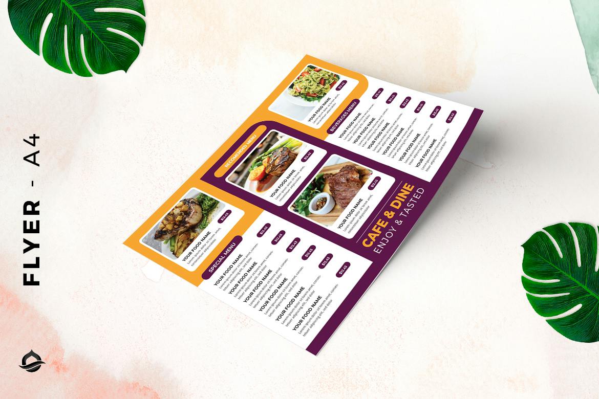 تبلیغ منوی Flyer Food
