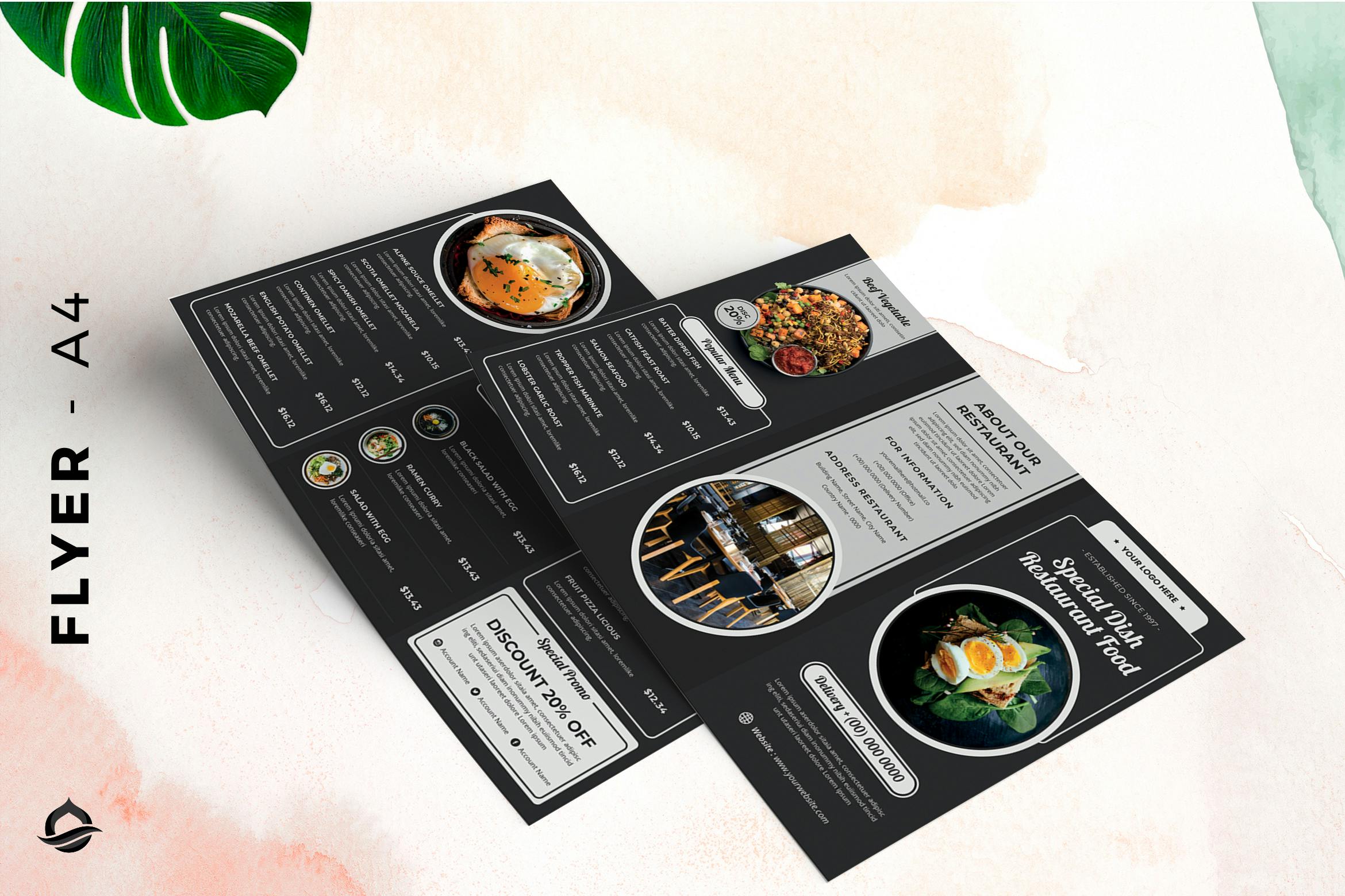 تبلیغ منوی Flyer Food