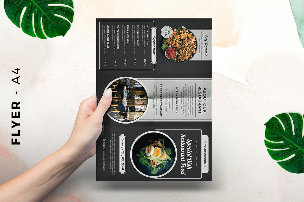 تبلیغ منوی Flyer Food
