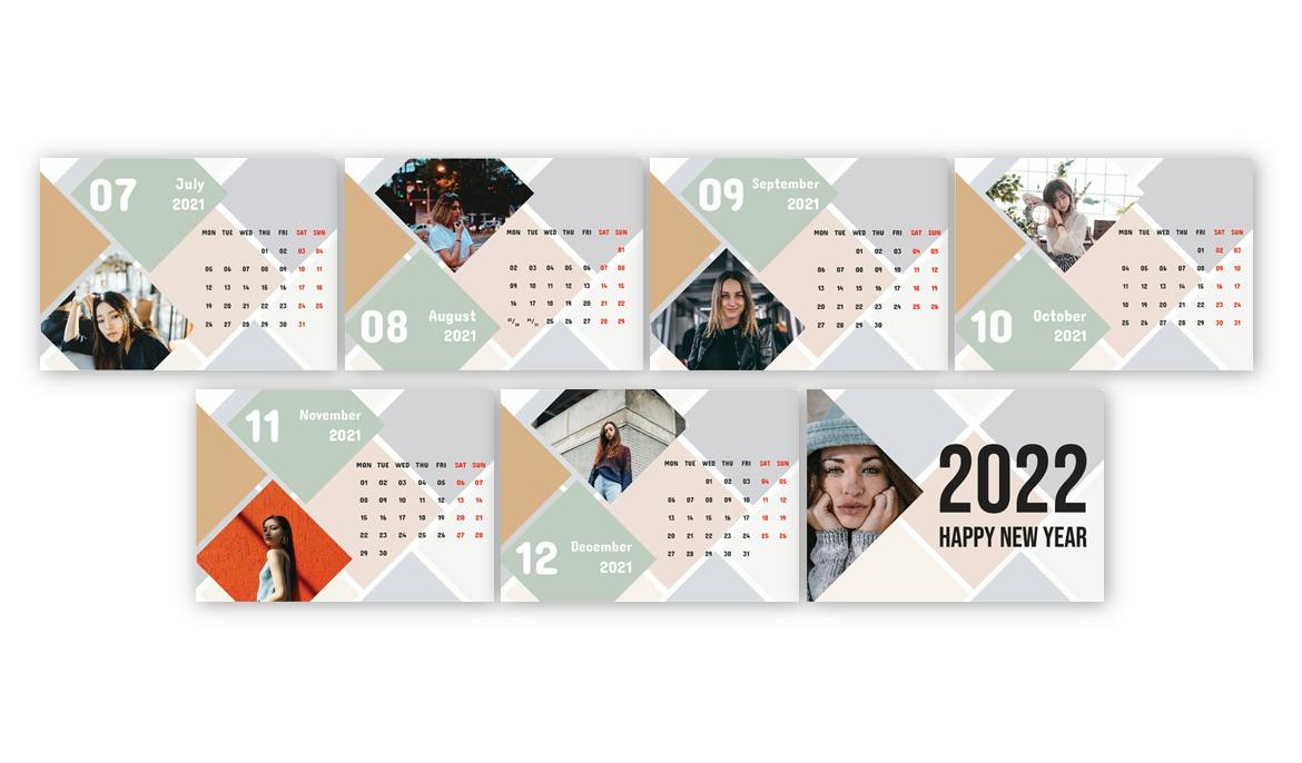 کاشی تقویم 2021 - قالب تقویم
