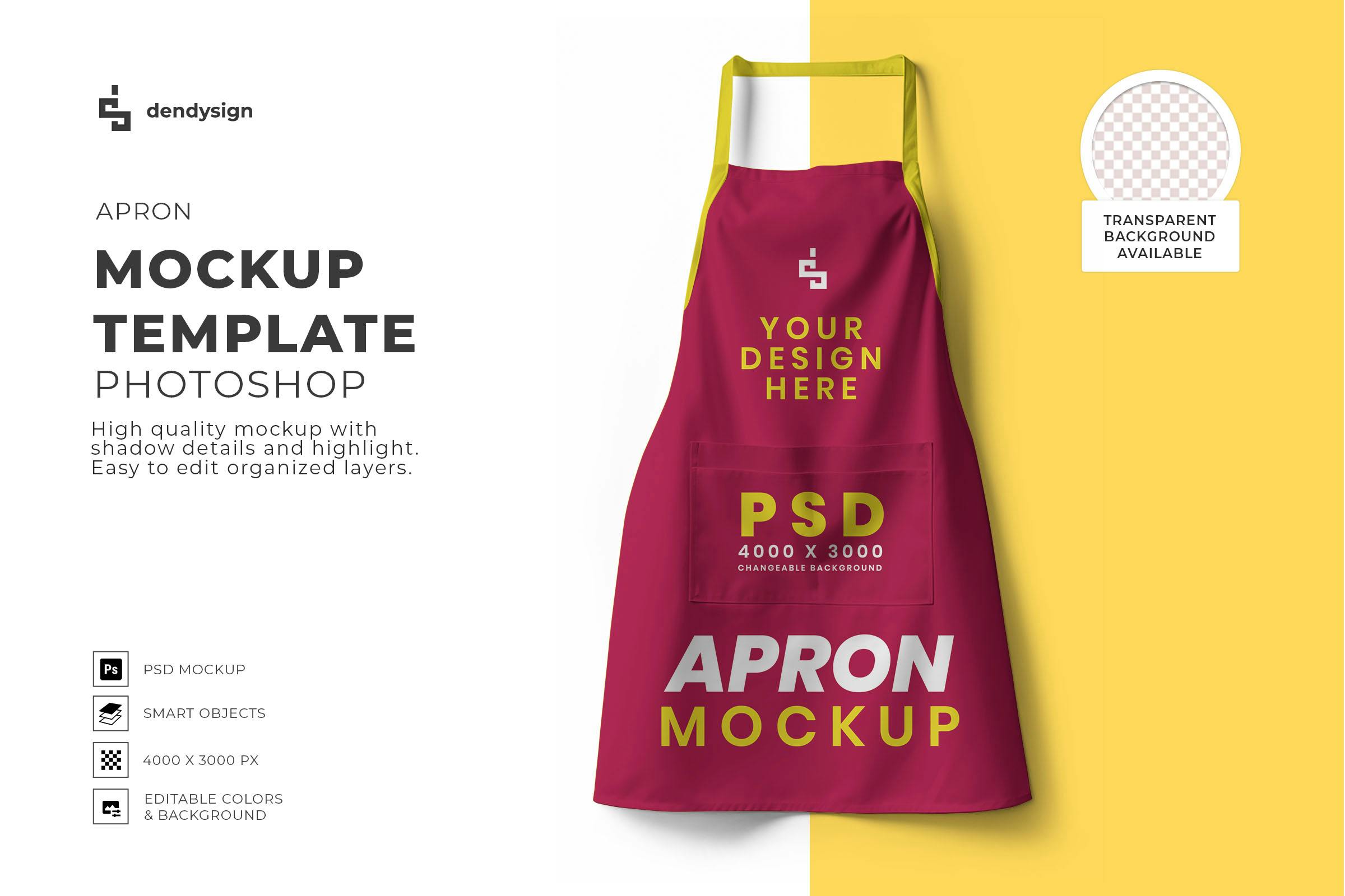Apron Mockup قالب PSD