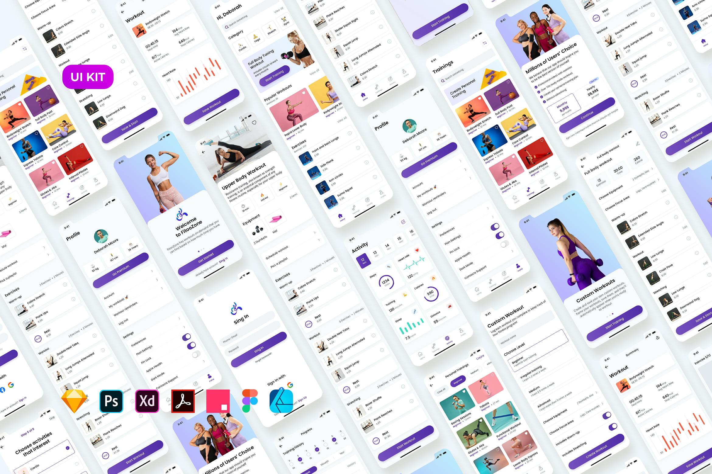 Fitness App Light UI برای iOS