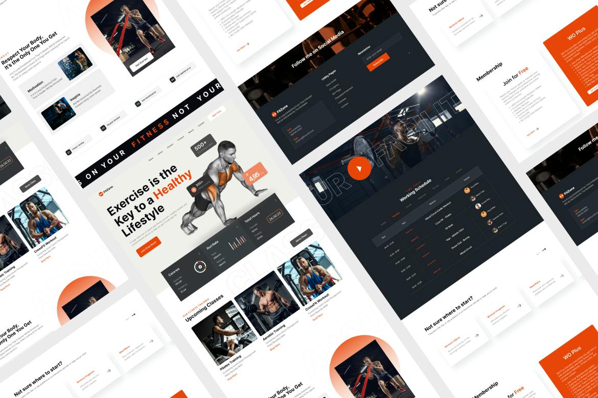 FitZone Fitness and Health Template Figma