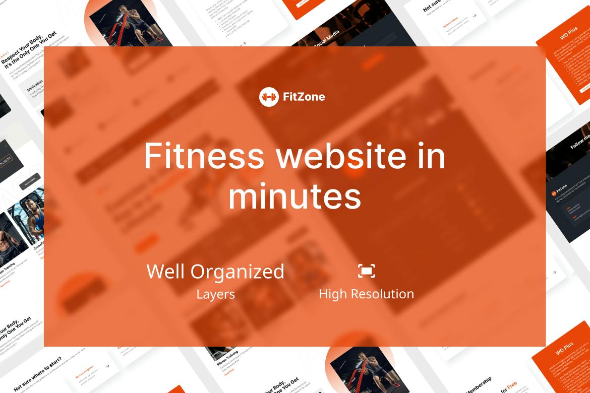 FitZone Fitness and Health Template Figma