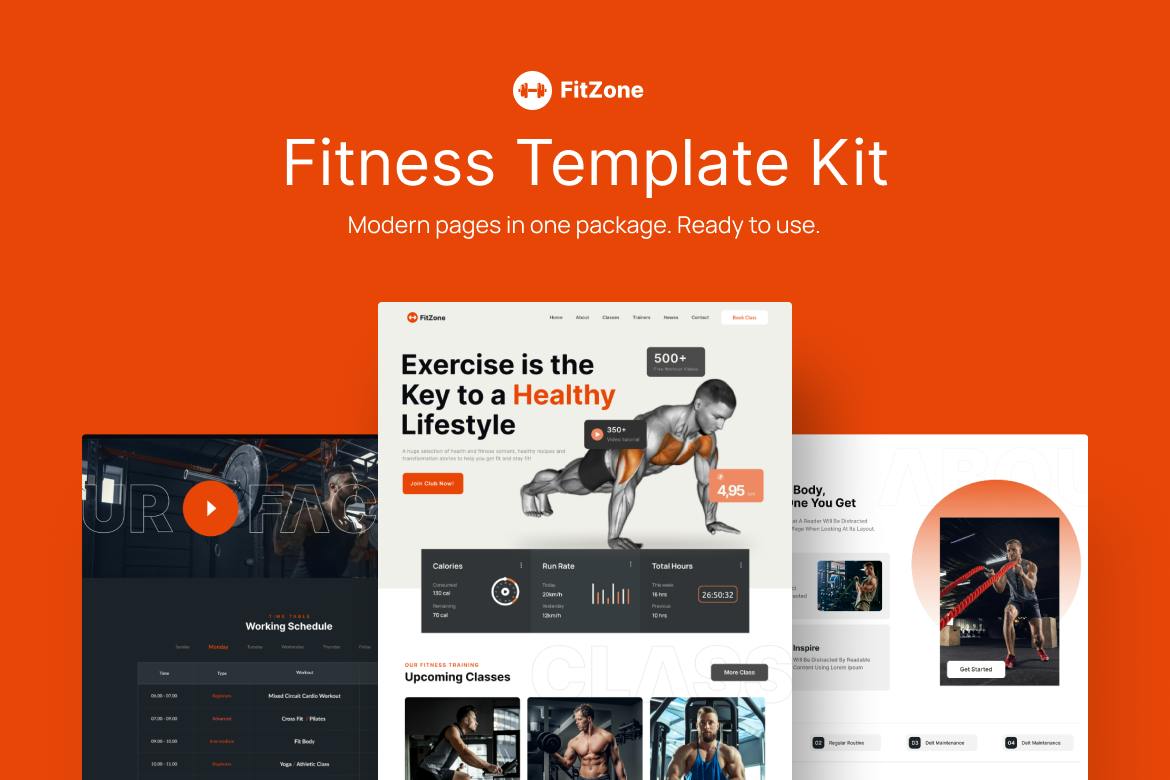 FitZone Fitness and Health Template Figma