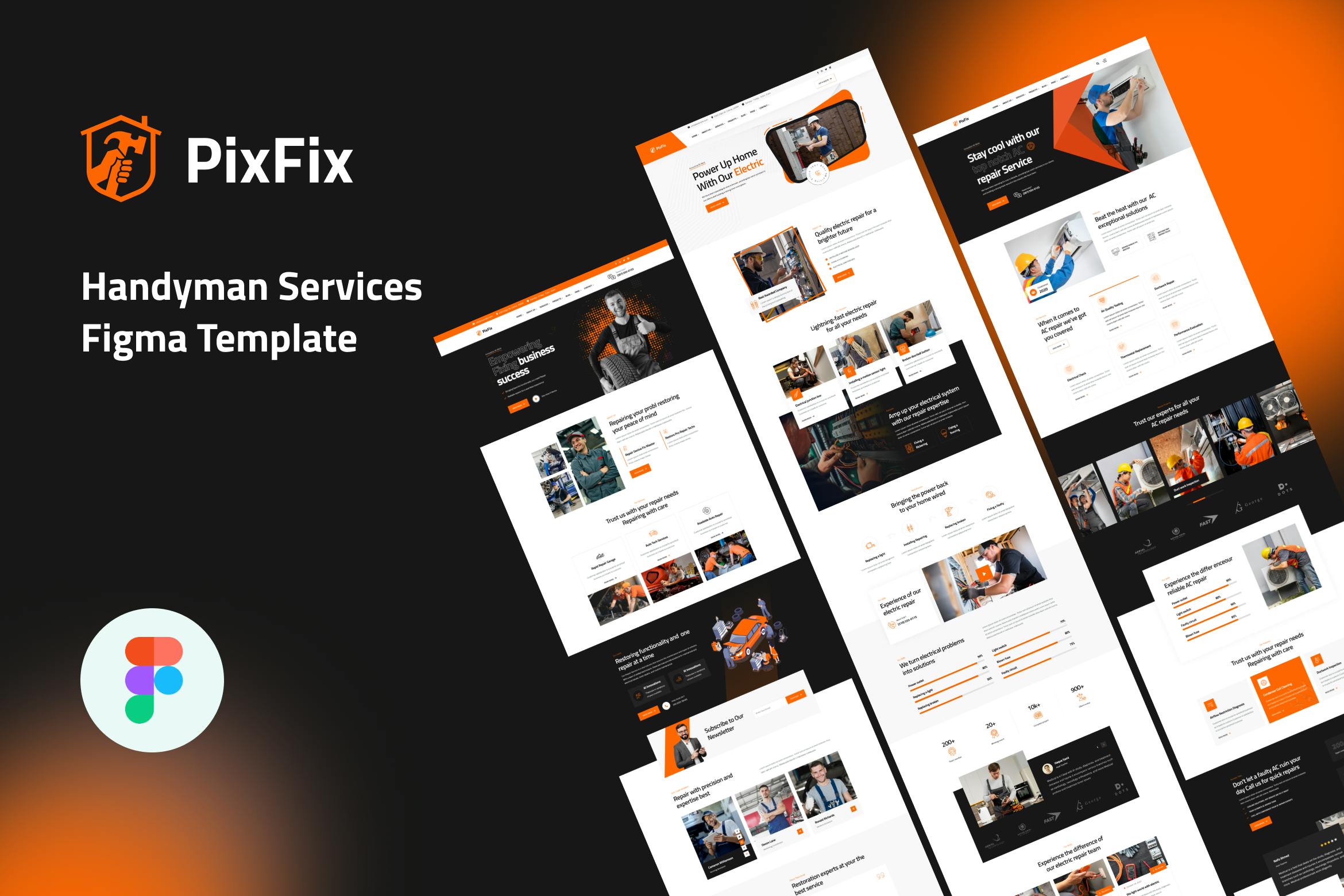 قالب Figma Services PixFix Handyman