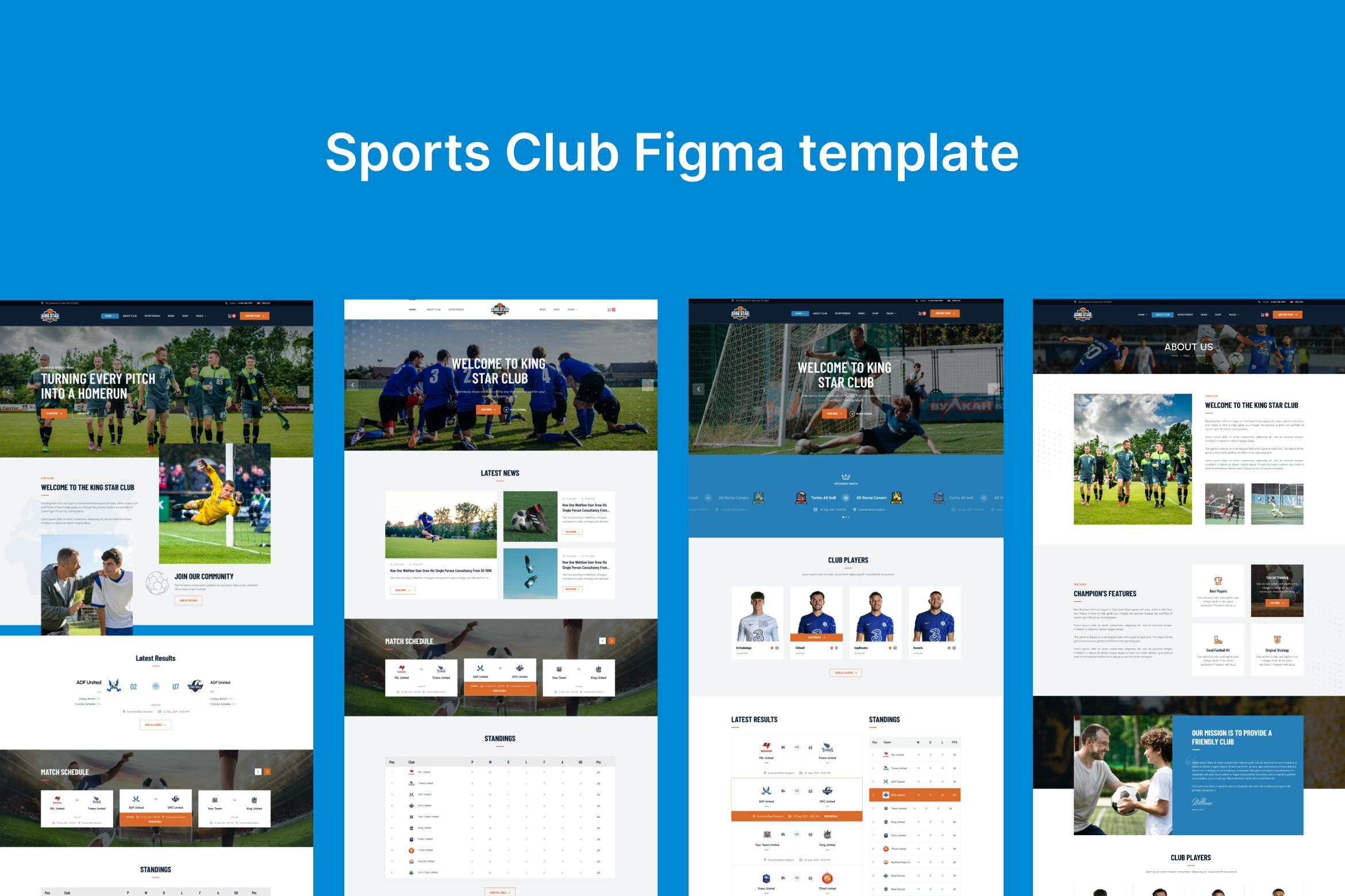 قالب Sports Club Figma
