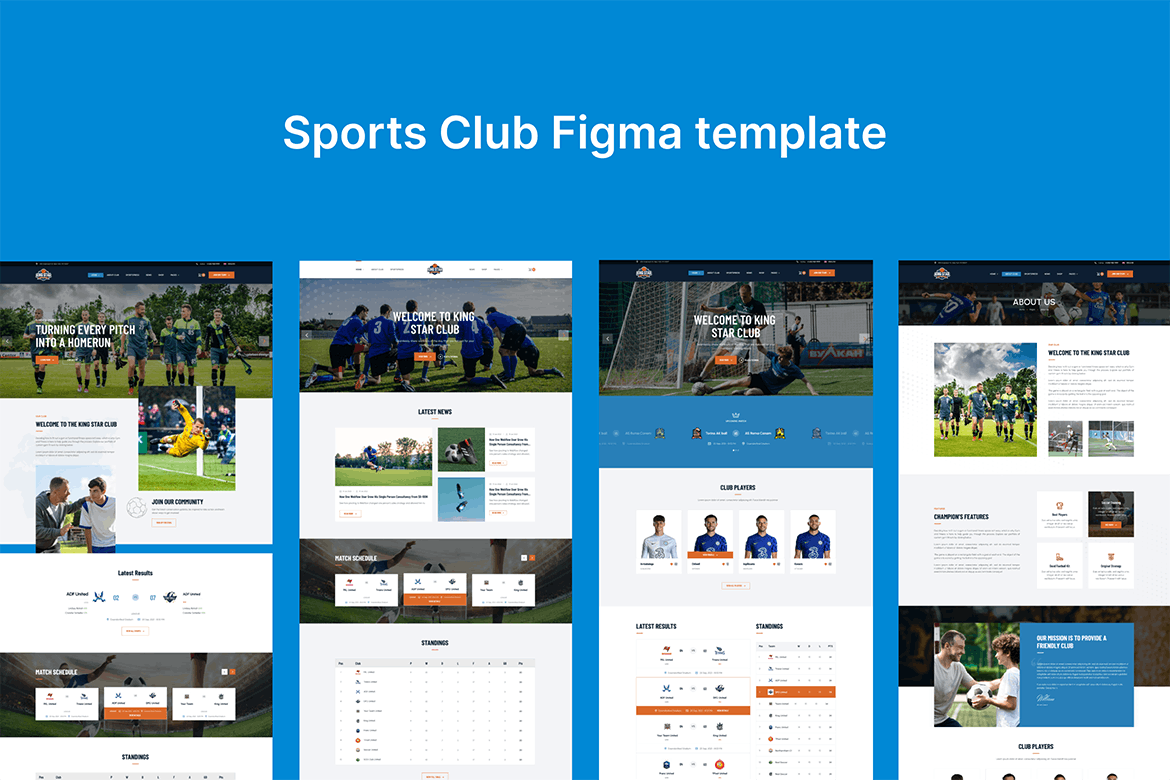 قالب Sports Club Figma