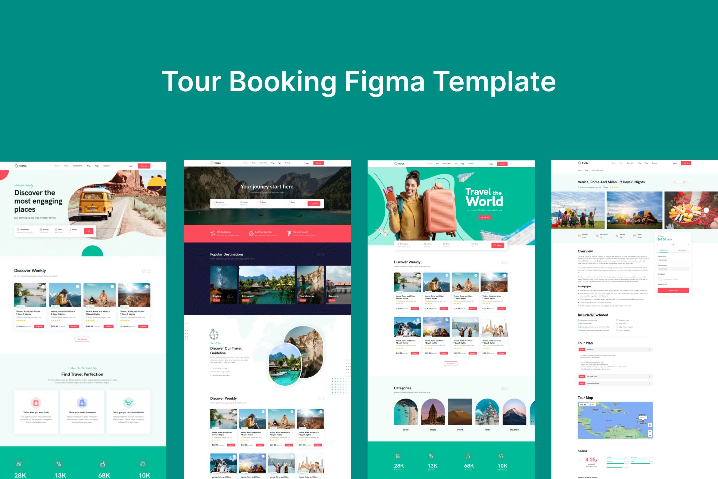 قالب Figma رزرو تور