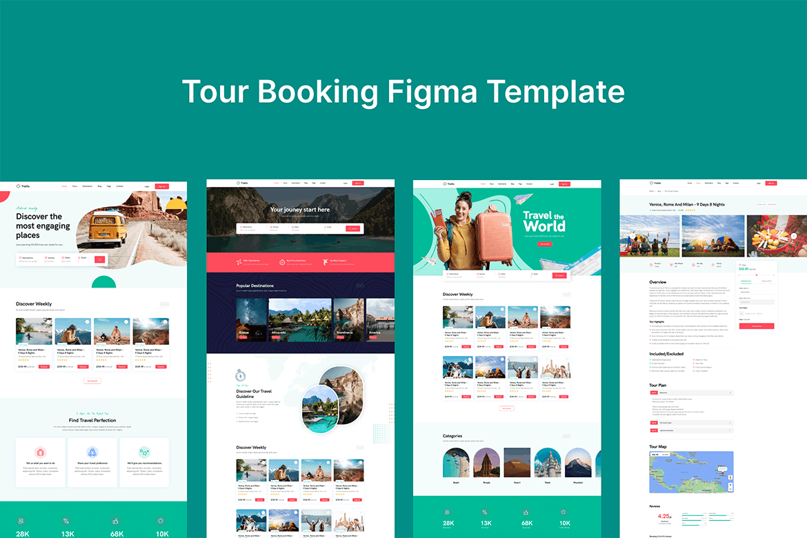 قالب Figma رزرو تور