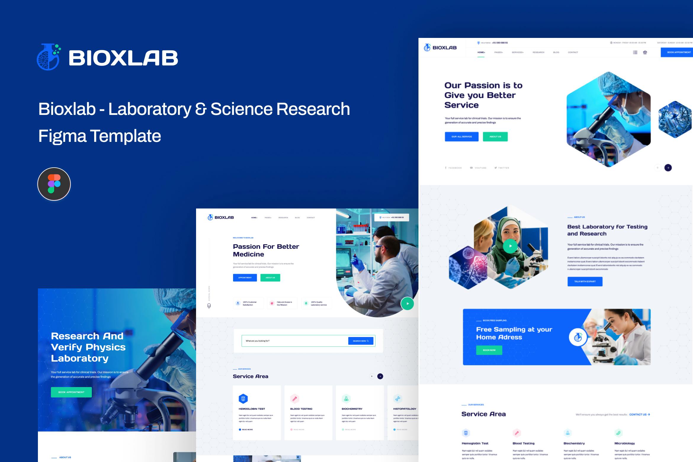 قالب Figma علوم آزمایشگاهی Bioxlab