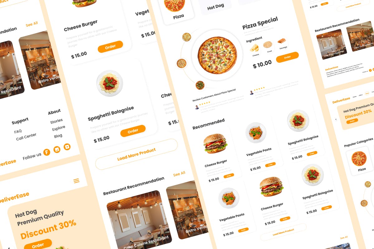 DeliverEase Food Delivery Landing Page V2