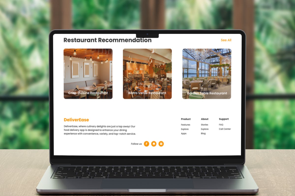 DeliverEase Food Delivery Landing Page V2