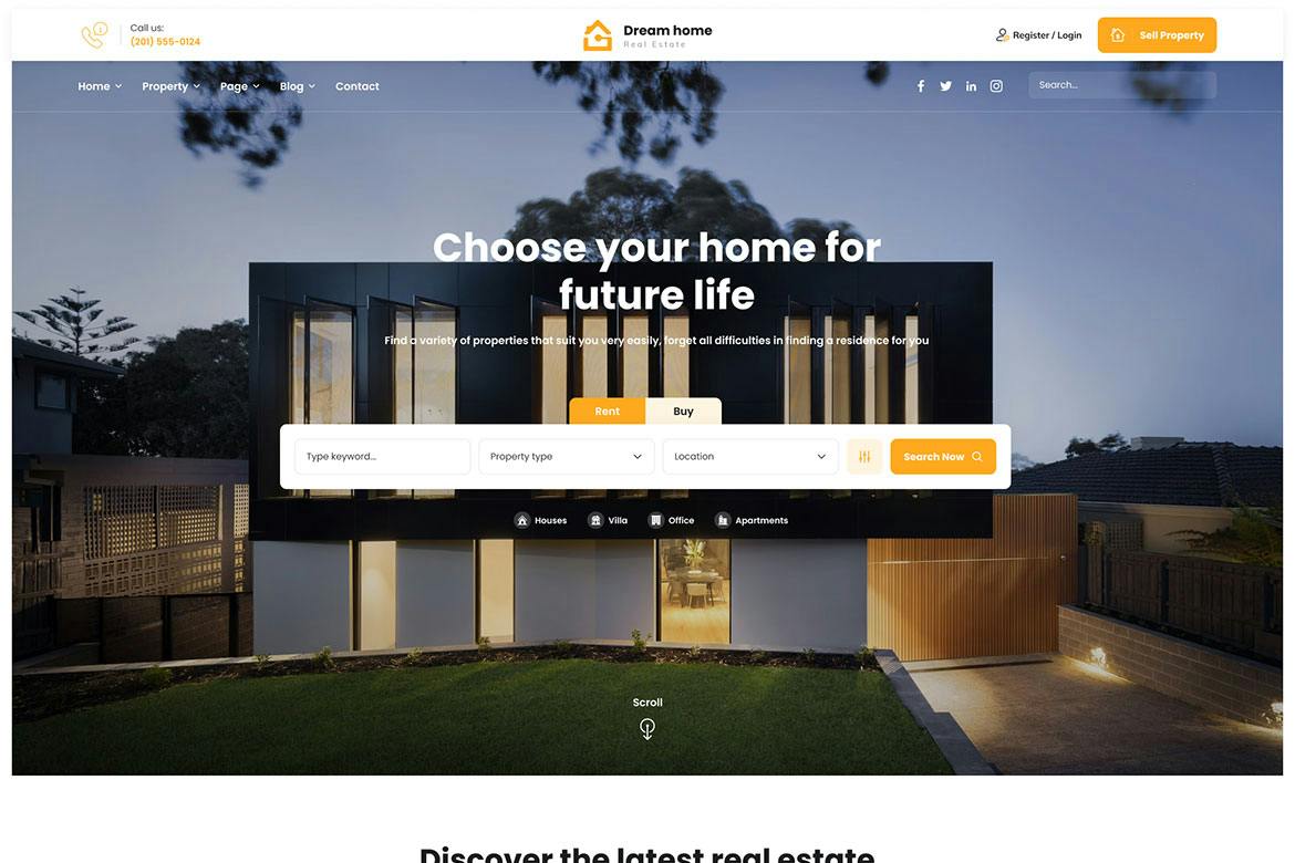 قالب Figma املاک و مستغلات DreamHome