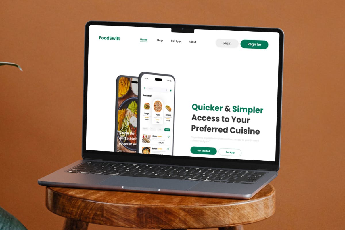 صفحه فرود تحویل غذا FoodSwift V1