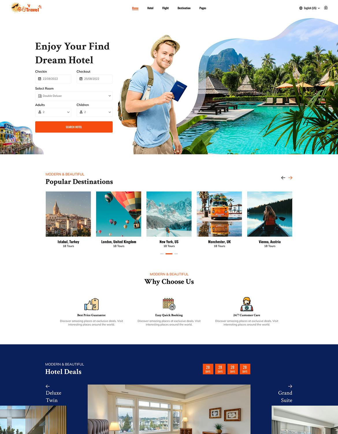 قالب وب سایت سفر Figma GoTravel