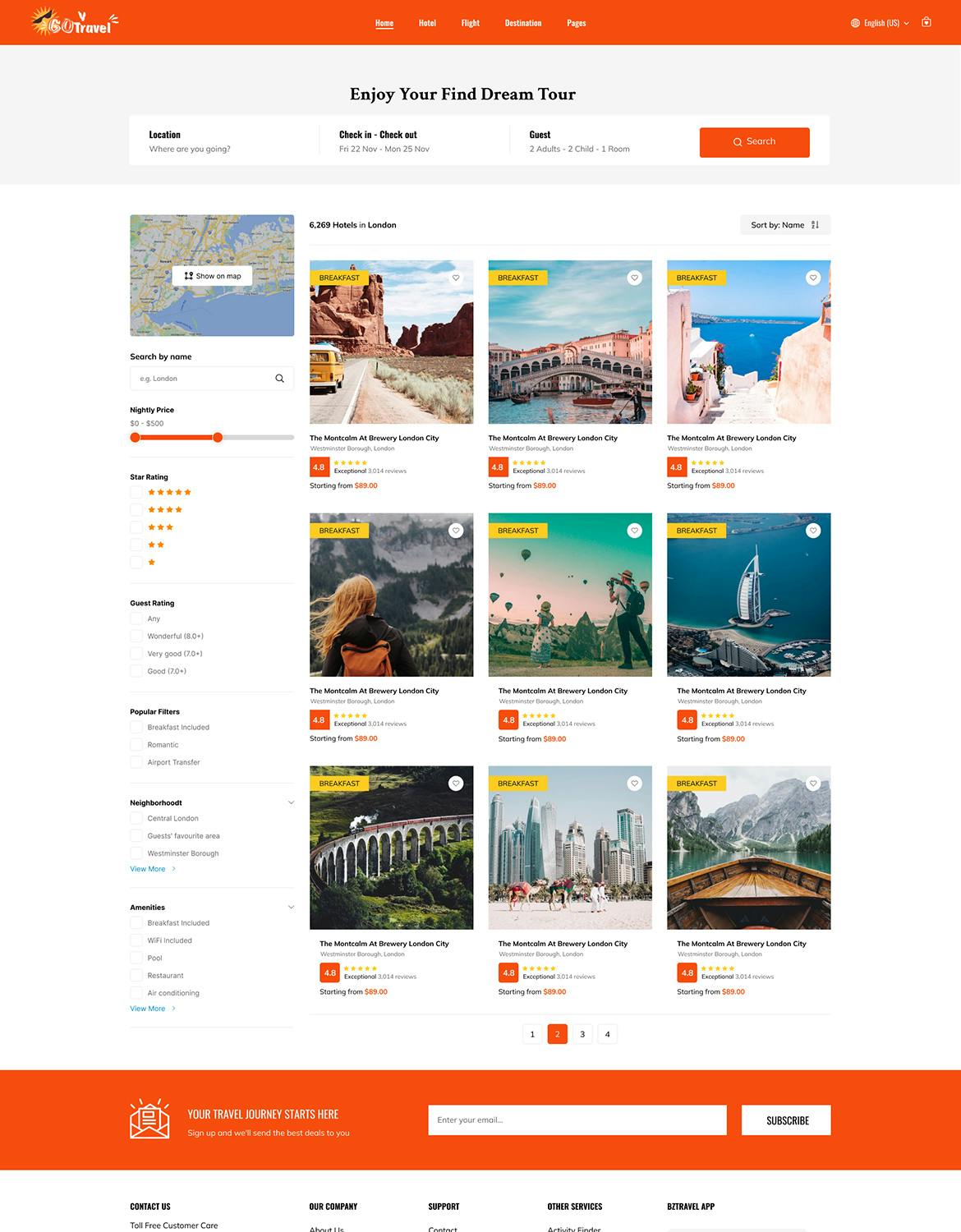 قالب وب سایت سفر Figma GoTravel