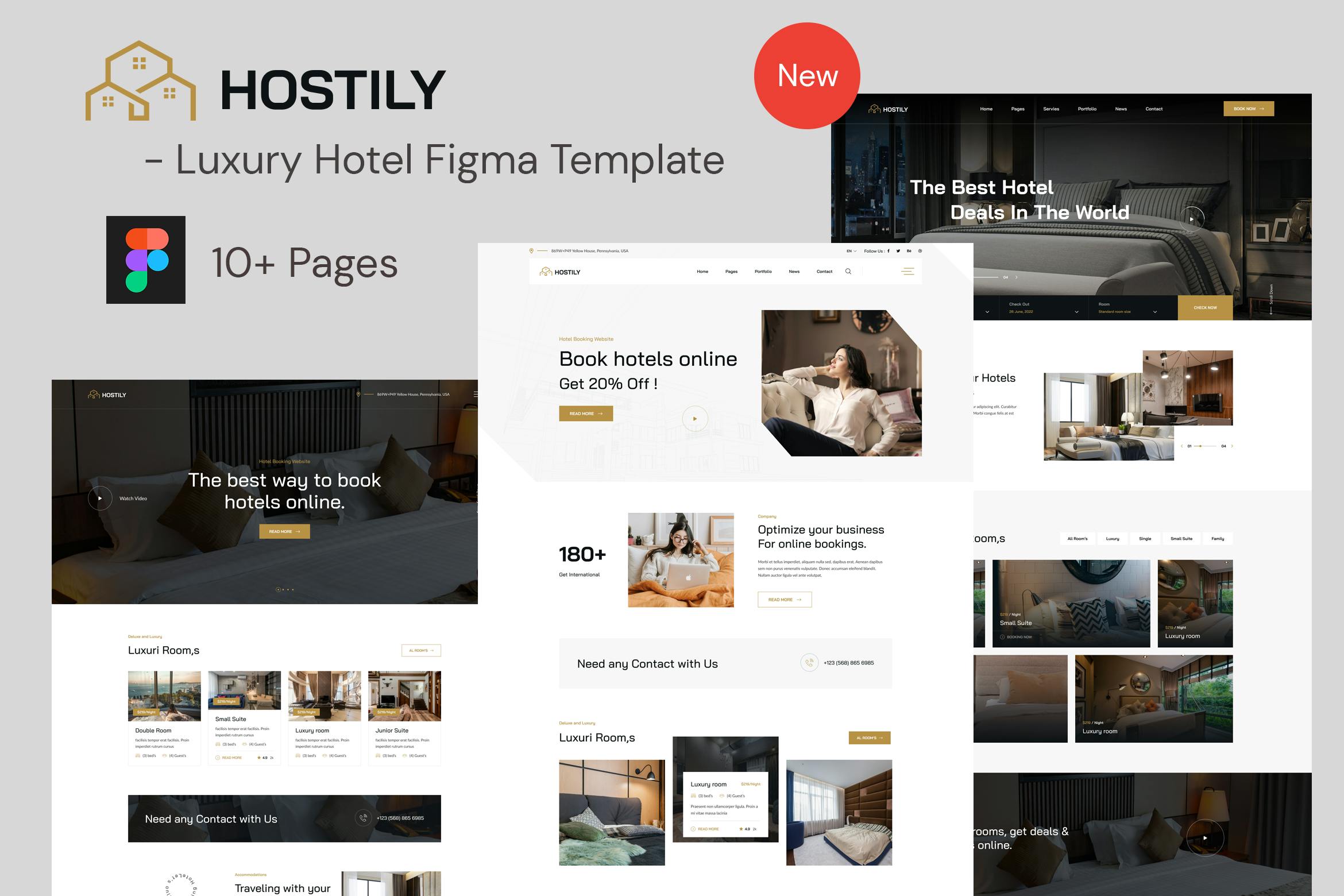 قالب Figma هتل لوکس Hostily