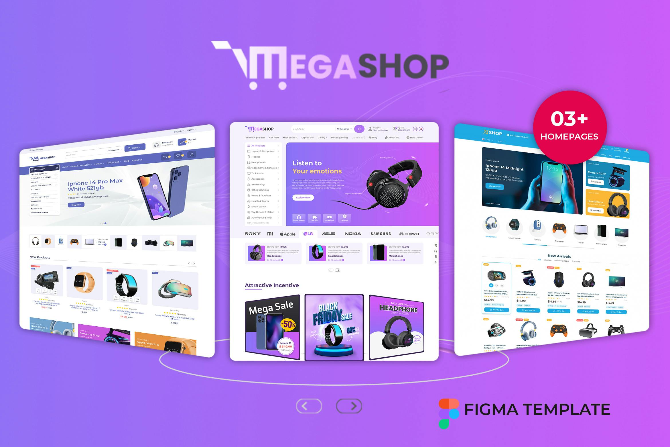 قالب Figma تجارت الکترونیک چند منظوره Mageshop
