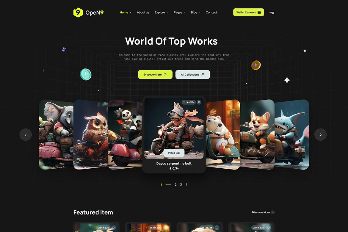 قالب Open9 NFT Marketplace Figma