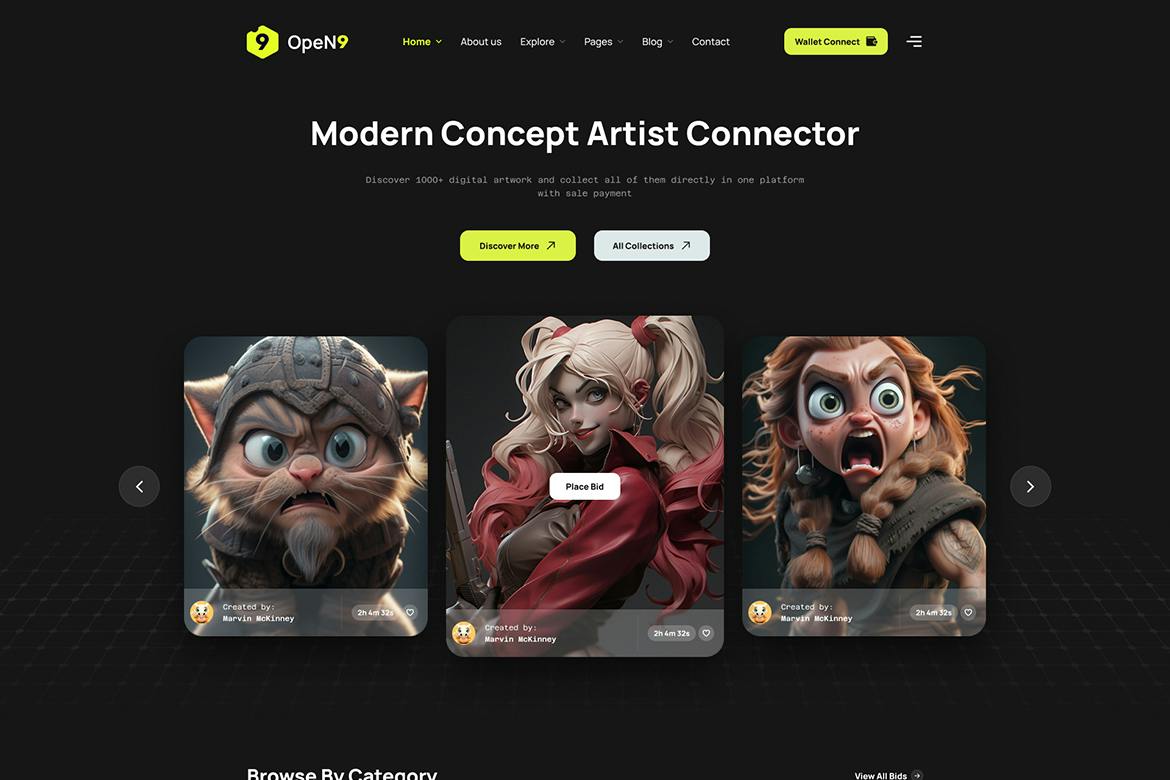 قالب Open9 NFT Marketplace Figma