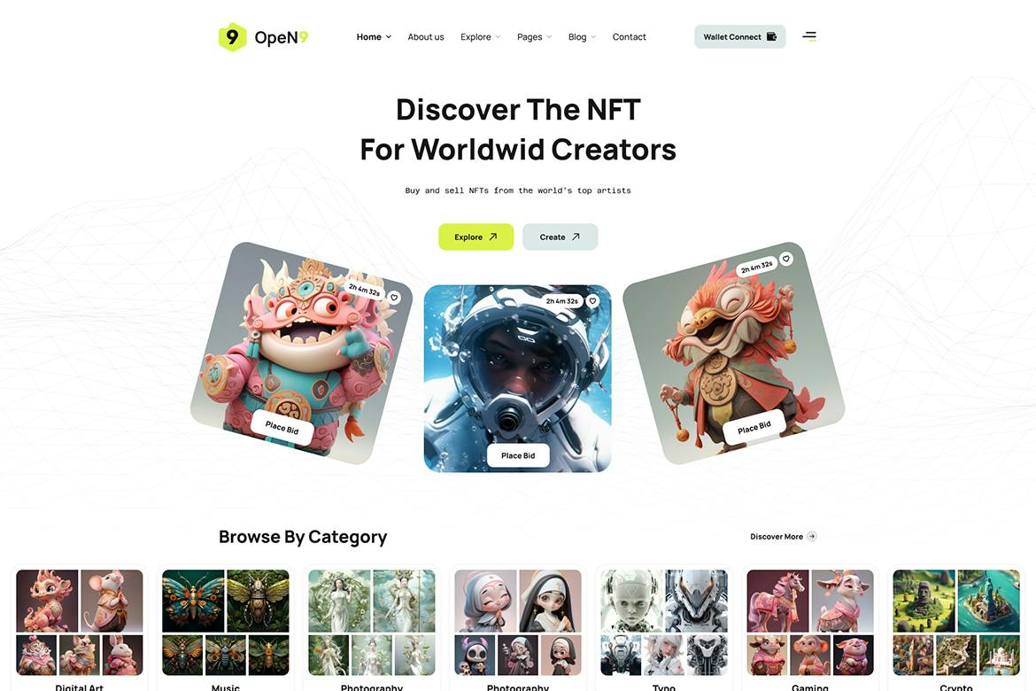 قالب Open9 NFT Marketplace Figma