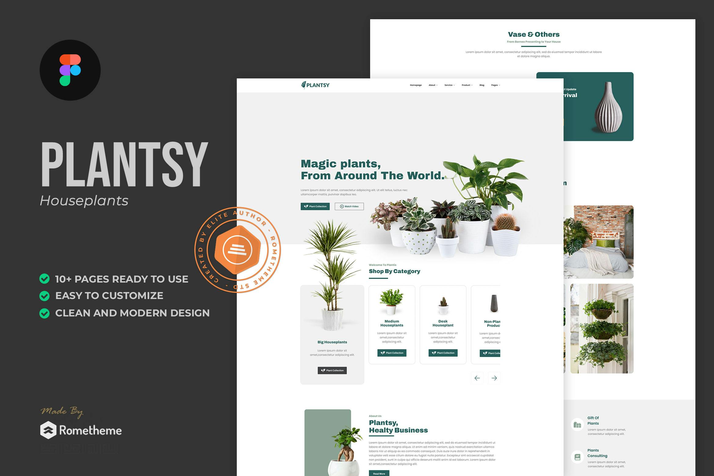 قالب Figma Plantsy Plants Plants