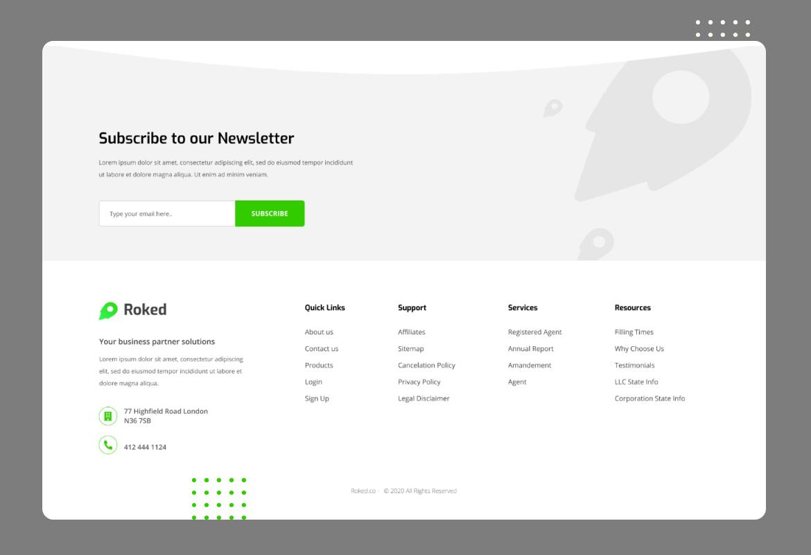 قالب طراحی UI راه اندازی وب سایت Figma PSD