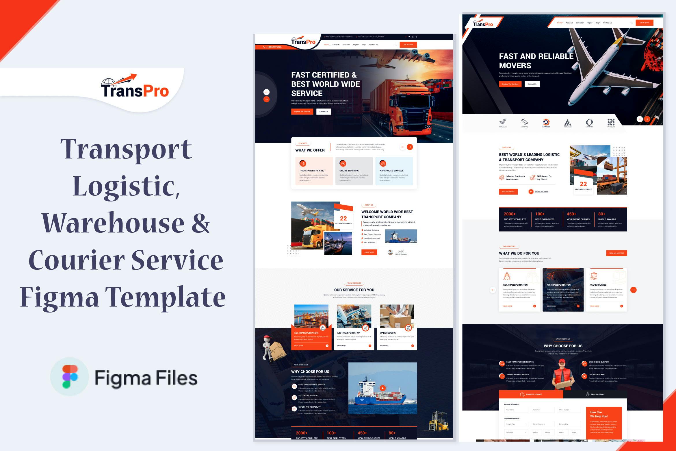TransPro Transport Logistic Service Figma